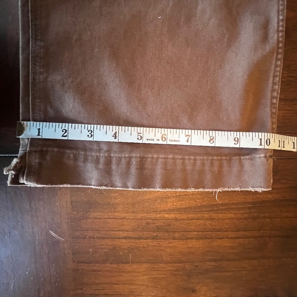 Gap Khakis Distressed Chocolate Brown Loose Boot Fit, Cotton, Size 36x32 - Picture 13 of 15